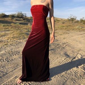 Long Velvet Ombré Dress